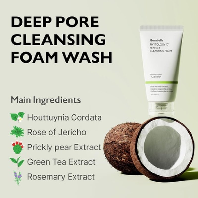 Phytology 17 Perfect Cleansing Foam Skin-Soothing Gentle Coconut-Derived