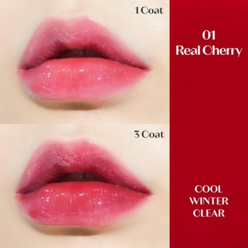 ETUDE Dear Darling Oil Tint 1 Real Cherry 4.2g High Moisturizing and Strong Hydrating Lip Oil Lip Gloss Smooth and