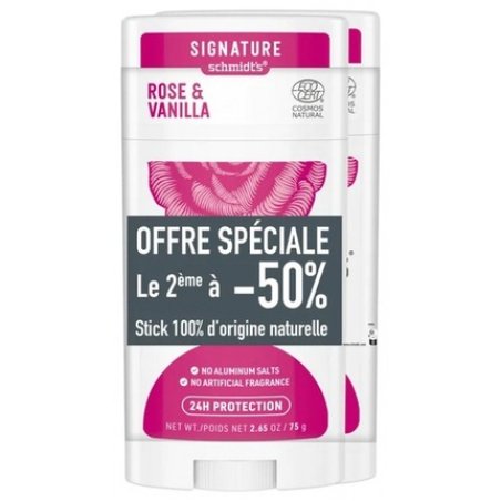 Schmidt's Signature Air Freshener Stick Natural Rose & Vanilla 75g - Pack of 2