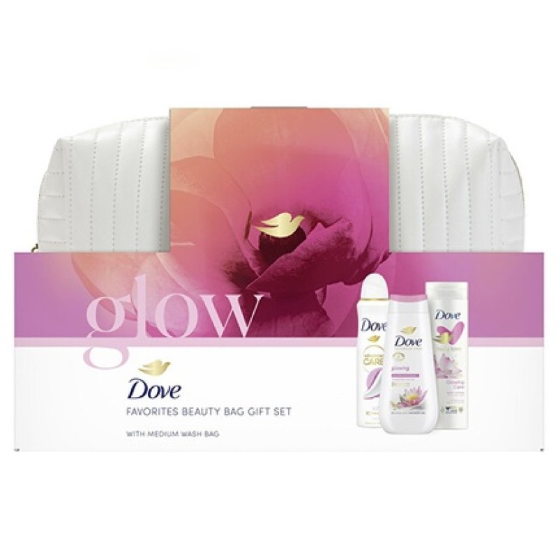 Dove Body Care Gift Set With Glow Cosmetic Bag