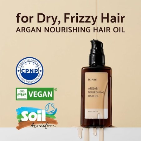 Iunik Argan 3.9% Hair Oil Serum Nourishing for Dry and Damaged Hair - Anti Frizz