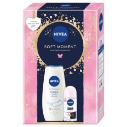 Nivea Soft Moment Cream Soft Shower Gel 250ml And Antiperspirant Roll-On 50ml