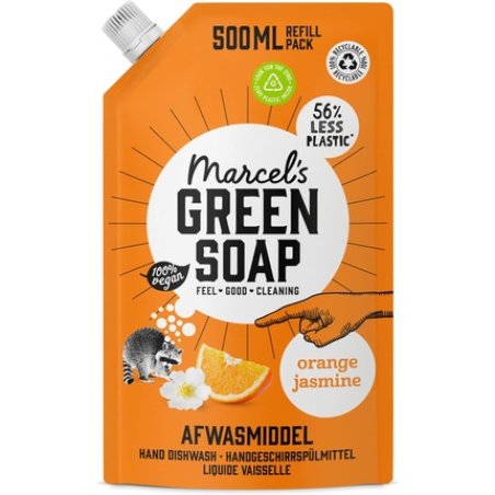 Marcel's Green Soap Washing-up Liquid Refill Orange & Jasmine Dishwashing Liquid Eco friendly 100% Vegan 100% Recycled