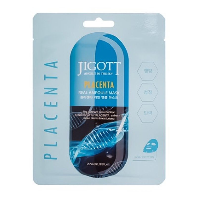 Jigott Placenta Real Ampoule Mask - 27 Ml