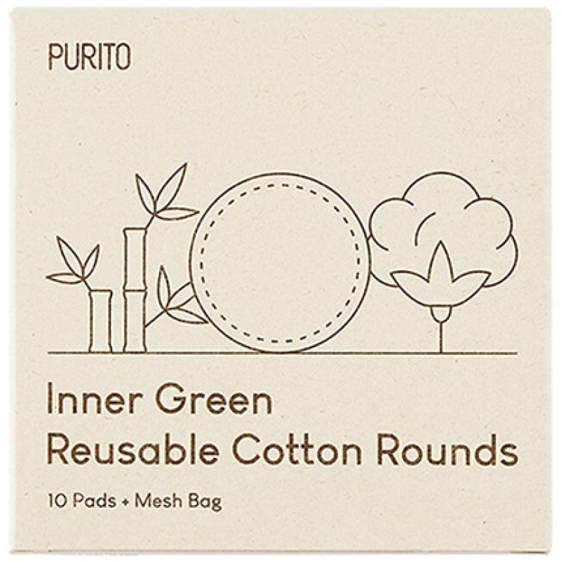 Inner Green Reusable Cotton Rounds 10 pieces