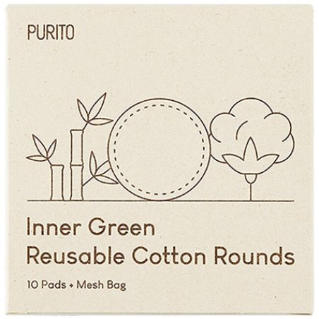 Inner Green Reusable Cotton Rounds 10 pieces