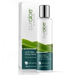 Curaloe Aloe Vera Facial Wash Natural Cleanser for Women and Men 60% Pure Organic Aloe Enriched Acne Treatment Opens