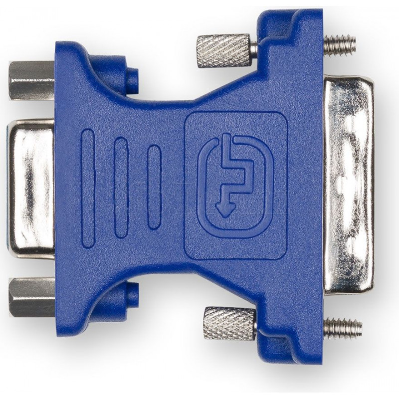 Adaptateur D2 Diffusion compatible DVI-I mâle vers VGA femelle (D-sub DE-15) (Bleu)