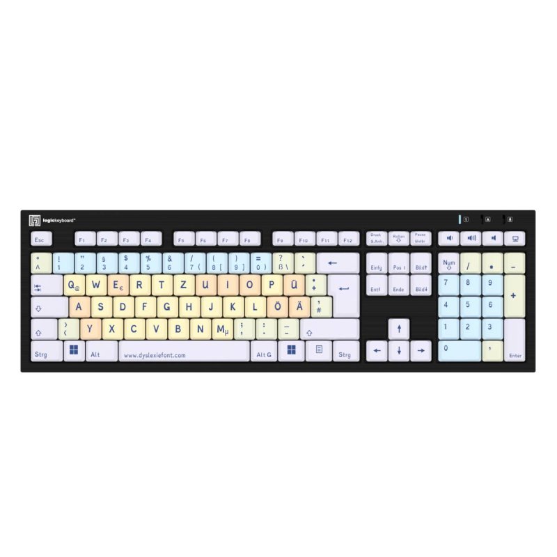 LogicKeyboard PC ALBA Slimline Dyslexie-Tastatur DE