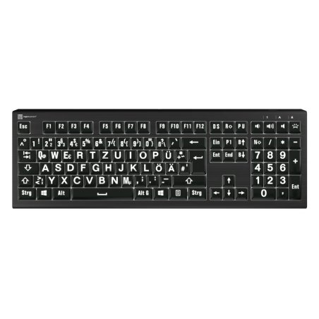 LogicKeyboard XL-Print Astra 2 White on Black DE (PC)