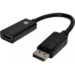 Câble adaptateur D2 Diffusion compatible DisplayPort mâle 1.3 vers HDMI femelle (Type A) 15cm (Noir)