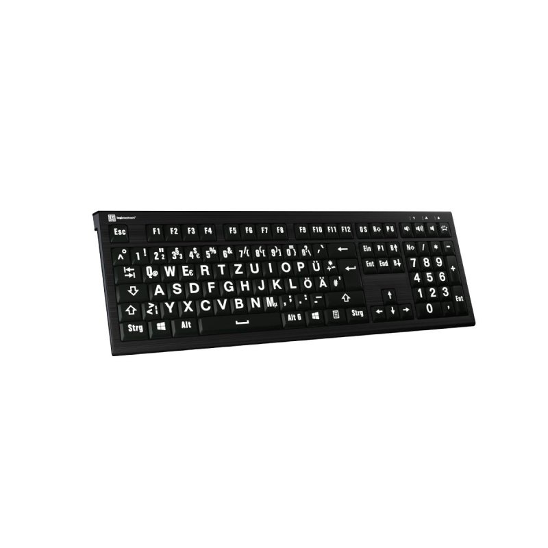 LogicKeyboard XL-Print Astra 2 White on Black DE (PC)
