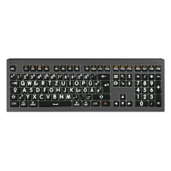 LogicKeyboard XL-Print Astra 2 White on Black DE (Mac)