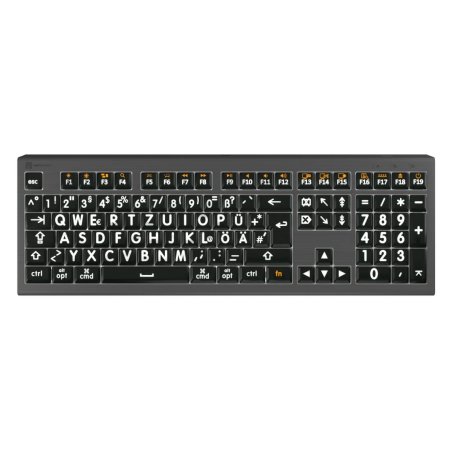 LogicKeyboard XL-Print Astra 2 White on Black DE (Mac)