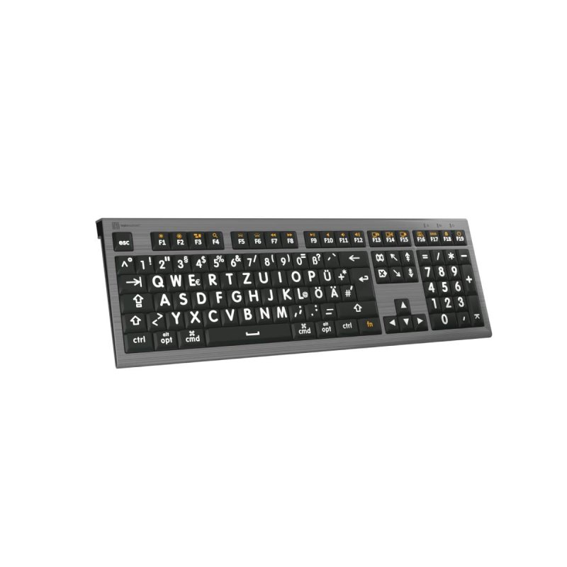 LogicKeyboard XL-Print Astra 2 White on Black DE (Mac)