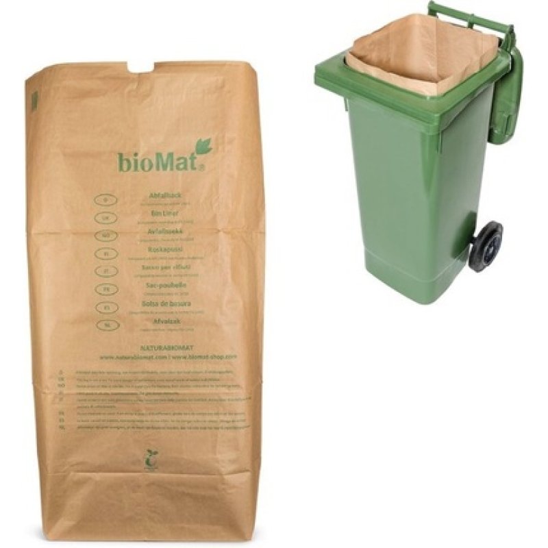 Biomat Paper Container Bag Compostable 240 Liters 25 Pieces