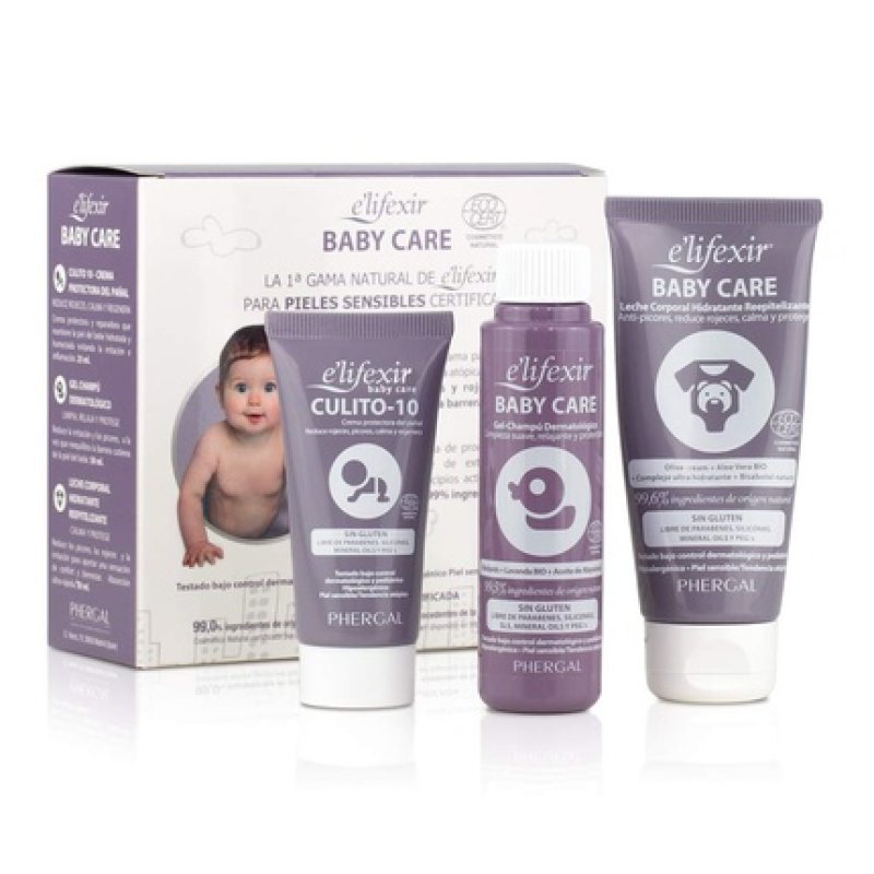 Elifexir Baby Care Travel Hygiene Set for Babies Mini Size Moisturizing Body Milk Baby Shampoo Gel Protective