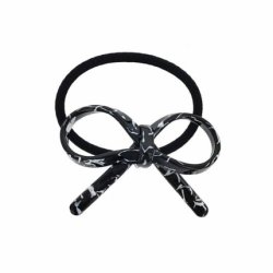 Araban Black and White Hair Tie with Bow