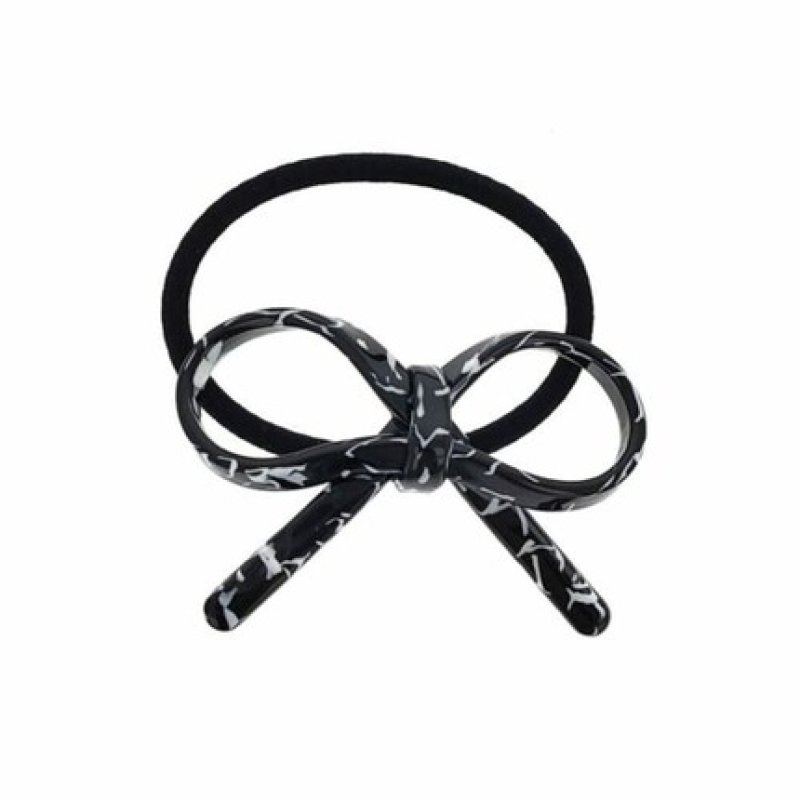 Araban Black and White Hair Tie with Bow