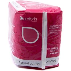 Cottons Comforts Premium Incontinence Pads for Women 10 Pads 550ml - Super