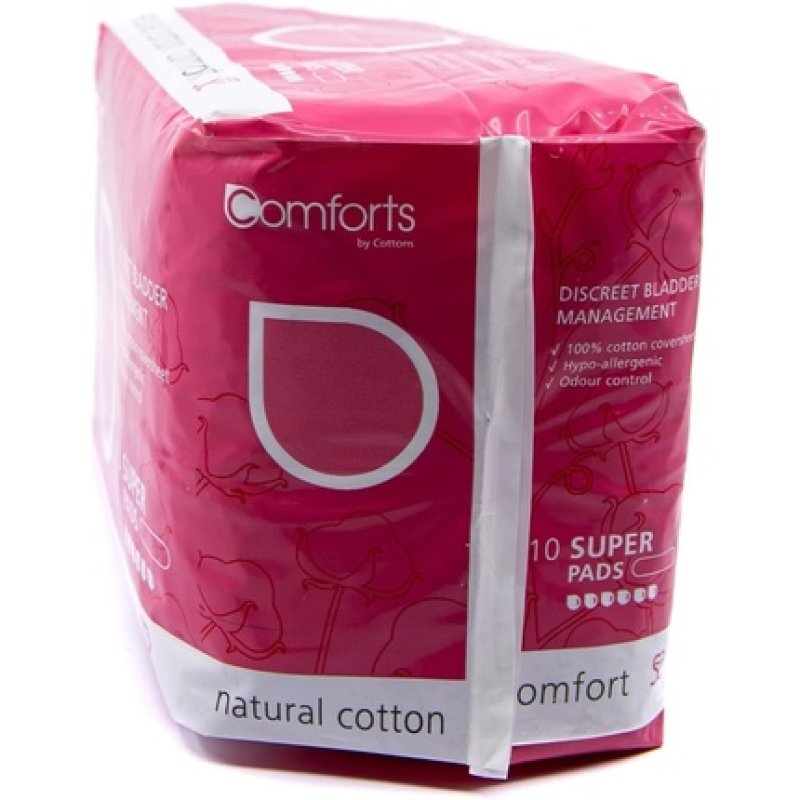 Cottons Comforts Premium Incontinence Pads for Women 10 Pads 550ml - Super