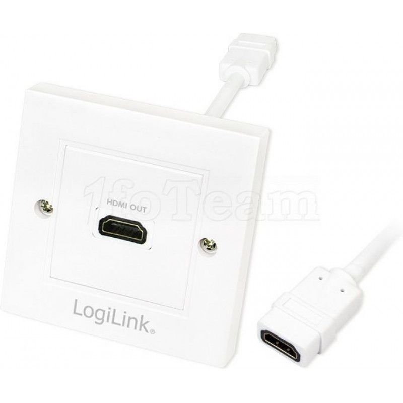 LogiLink Boîte de raccordement, 1 x HDMI, blindé, blanc