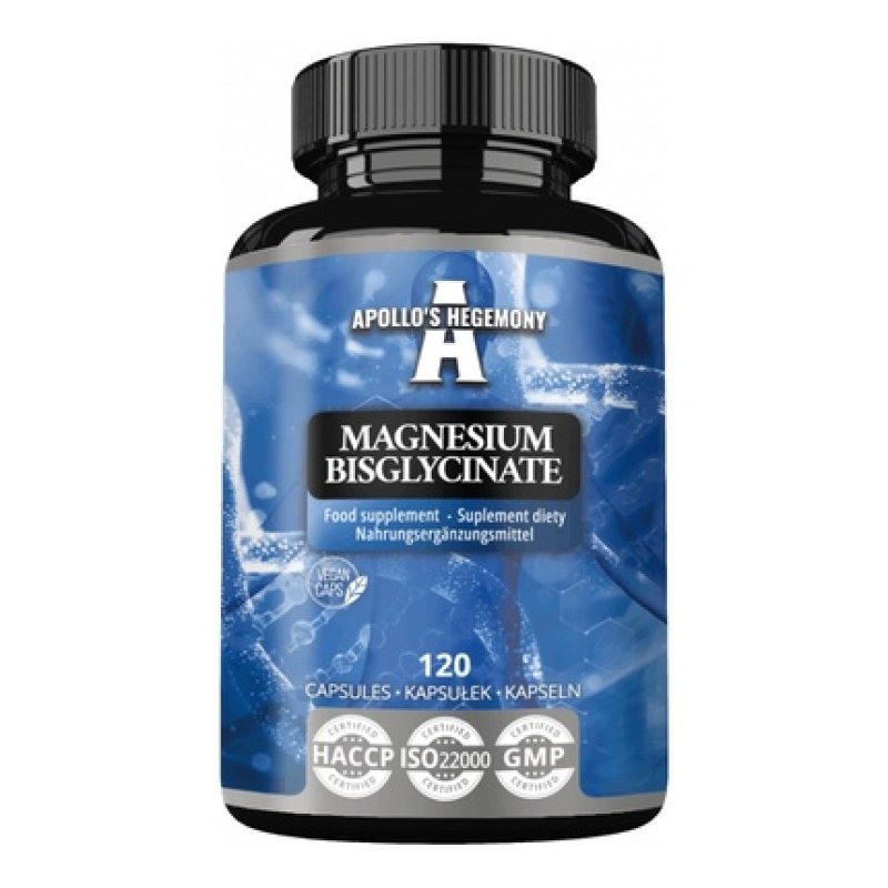 Apollo's Hegemony Magnesium Bisglycinate Dietary Supplement 120 Capsules