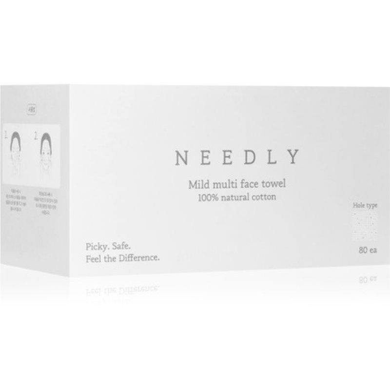 NEEDLY Mild Cleansing Multi Face Towel - 80 towels, Disposable