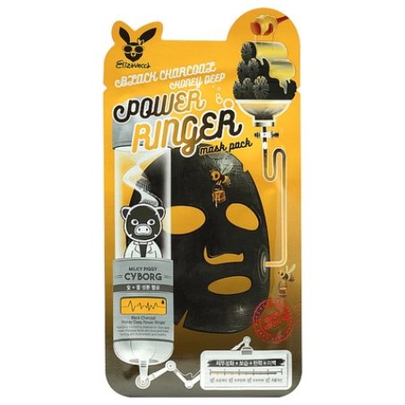 Elizavecca Black Charcoal Honey Deep Power Ringer Mask - 23 Ml Deep Cleansing And Moisturizing Sheet Mask