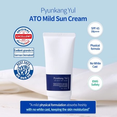 PYUNKANG YUL ATO Mild Sun Cream Hybrid Sunblock SPF 50 Broad Spectrum 2.53 Fl.Oz.