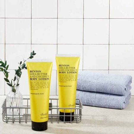 BENTON Shea Butter and Coconut Body Lotion 250ml 8.45 fl.oz. - Body Moisturizer Korean Skincare Dermatologically Tested