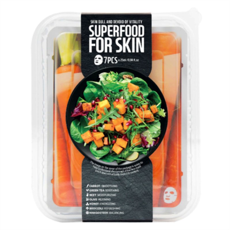 Farmskin Superfood Salad Facial Carrot Sheet Mask - Pack of 7