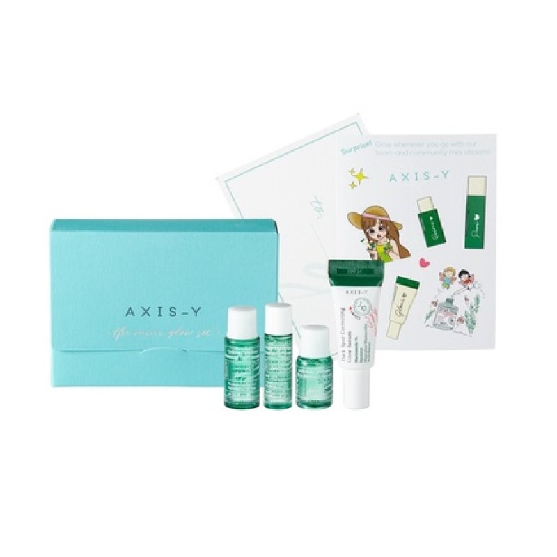 Axis-Y Mini Glow Set - Quinoa One Step Balanced Gel Cleanser 8ml, Daily Purifying Treatment Toner 5ml, Artichoke