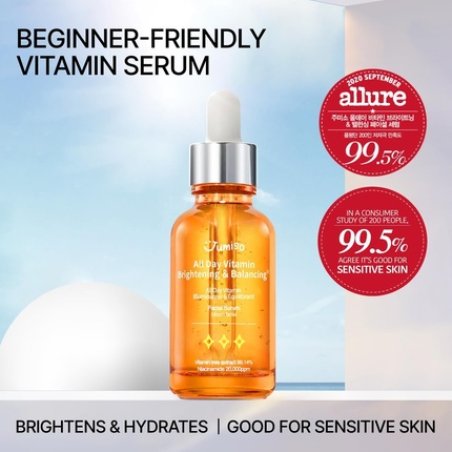JUMISO All Day Vitamin Serum Brightening & Balancing Facial Serum 50ml 1.69 fl oz with 86.14% Vitamin Tree Extract and
