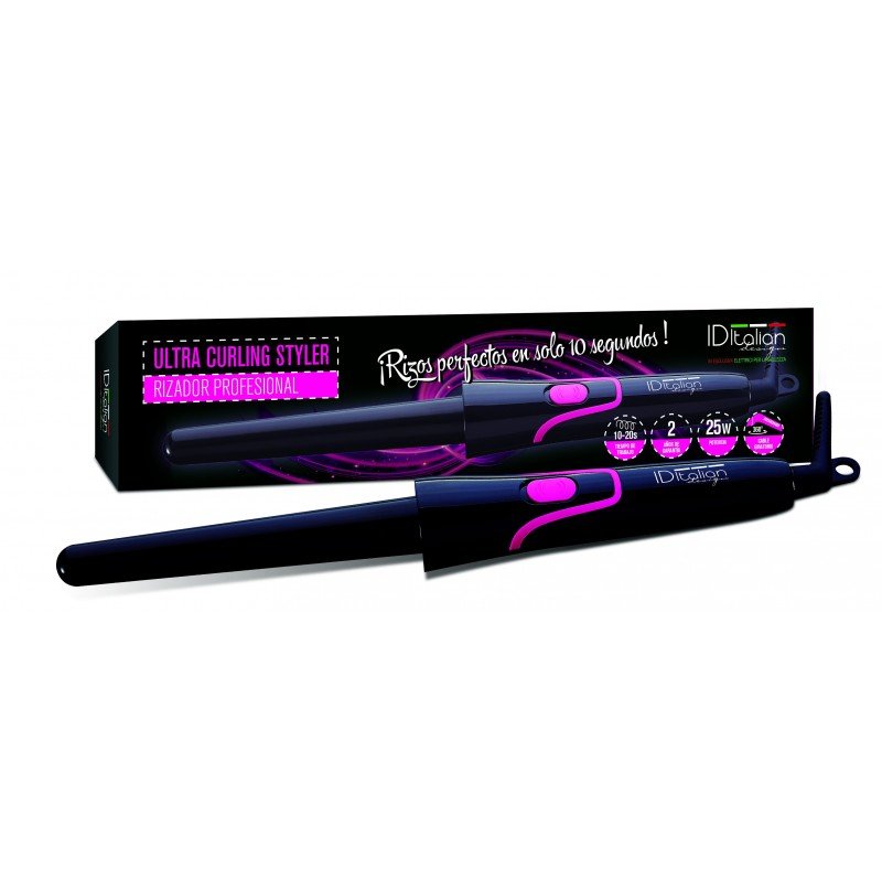 ID Italian IDERD-508 hair styling tool Curling wand Warm Blue, Pink 25 W 1.7 m