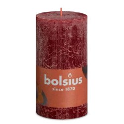 Bolsius Rustiko Shine bougie en cire Cylindre Rouge 1 pièce(s)