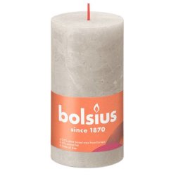 Bolsius Sandy Grey Rustic Shine Pillar Candle 13cm x 7cm