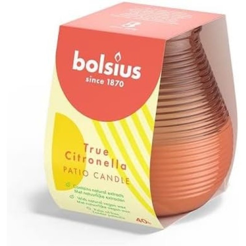 BOLSIUS True Citronella Coral Olympic Patio Light Candle