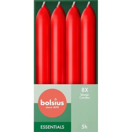 Bolsius Tapered Dinner Candles 17cm Red