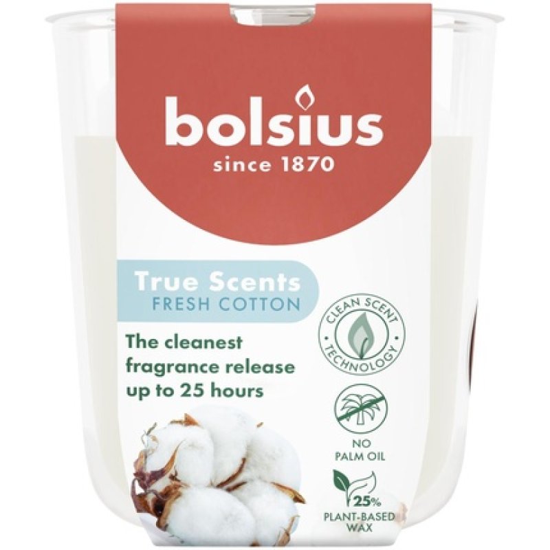 Bolsius Fragrance Glass 80/73 True Scents Fresh Cotton