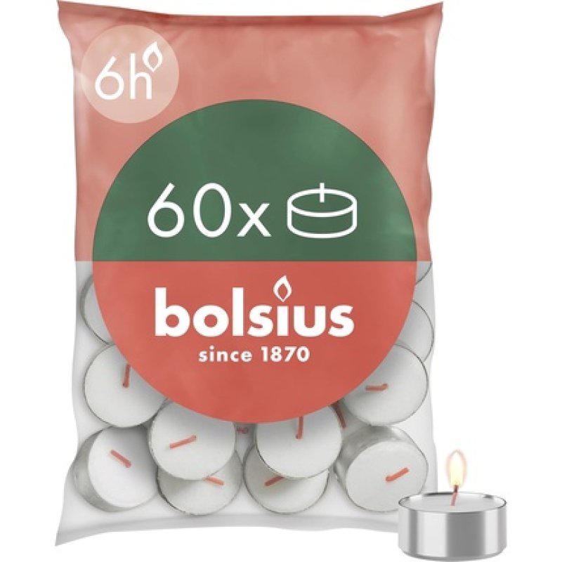 Bolsius D-Light Tea Lights 60 - 6 Hours Burn Time