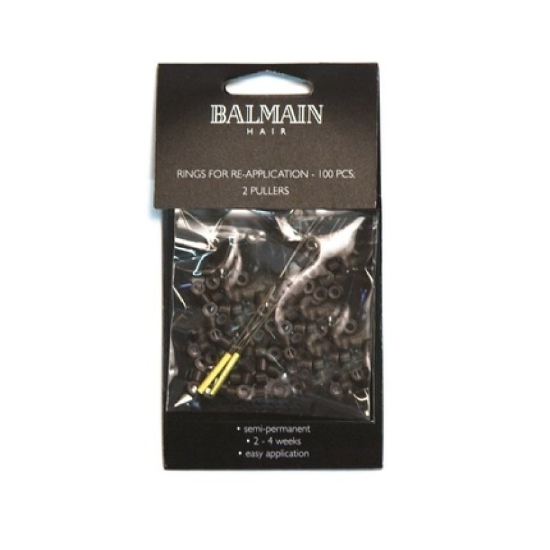 Balmain Rings Brown for Double Hair and Fill-In Soft Ring Extensions 100 Pieces