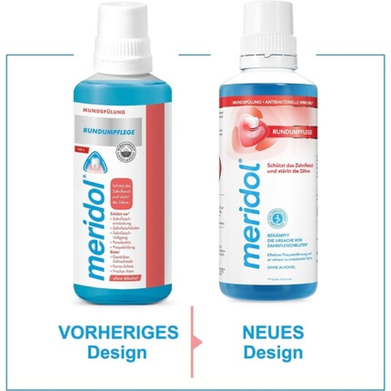 Meridol Mouthwash Comprehensive Care 400ml - Antibacterial Effect, Protects Gums, Strengthens Teeth and Freshens