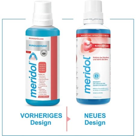 Meridol Mouthwash Comprehensive Care 400ml - Antibacterial Effect, Protects Gums, Strengthens Teeth and Freshens