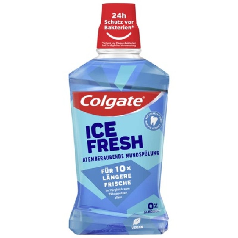 Colgate Ice Fresh Mouthwash 500ml - Immediate and Lasting Freshness - Alcohol-Free Antibacterial Mouth and Teeth