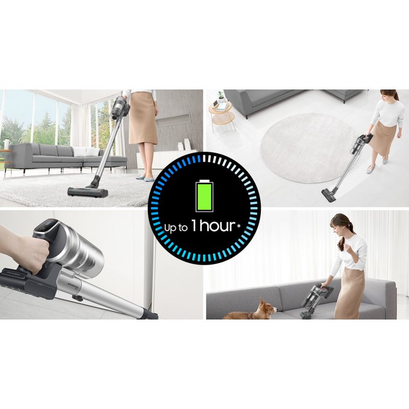 Samsung Jet 60 turbo Aspirateur balai Batterie Sec Sans sac 0,8 L 410 W Noir, Couleur menthe