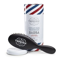 Termix Barber Beard Comb Brush with Natural Boar and Nylon Bristles and 100% Natural Beechwood Estandar