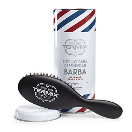 Termix Barber Beard Comb Brush with Natural Boar and Nylon Bristles and 100% Natural Beechwood Estandar