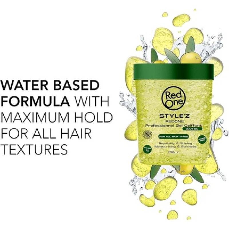 Redone Hair Gel Olive Oil Styling Gel Adds Shine and Tames Split Ends Provides Weightless and Superior Hold 236ml