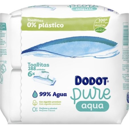 Dodot Aqua Pure Baby Wipes - Pack Of 2, 144 Units, No Perfume, No Alcohol